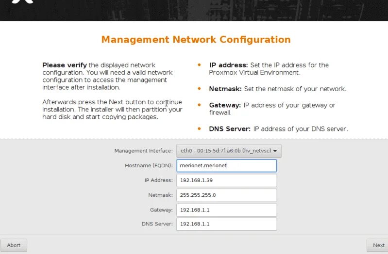 Installation address
