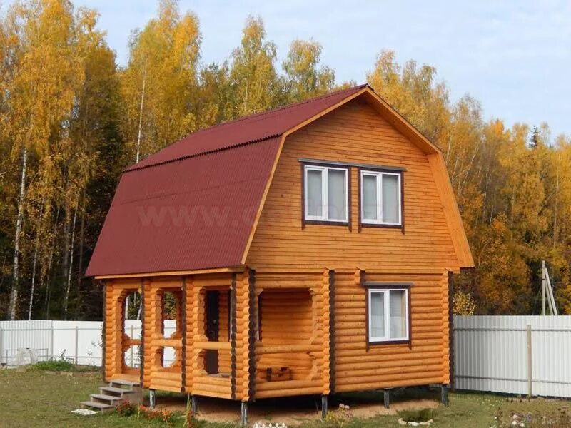 Деревянные дома 6х6м из оцилиндрованного бревна. Дачные дома 6х6 Cabins and cott