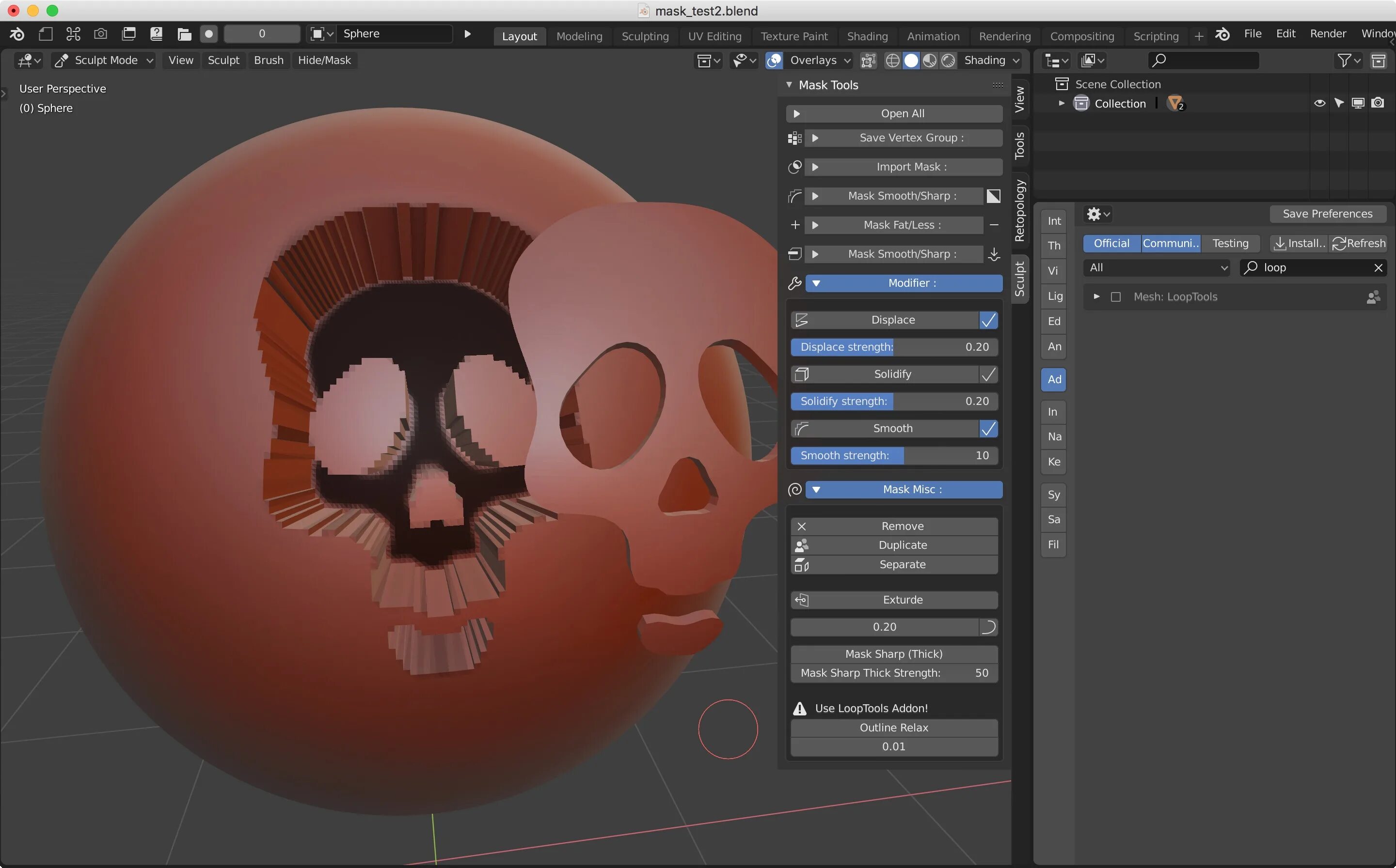 Маска в блендере. Маски для Blender 3d. Loop Tools Blender 2.79. Blender Sculpting Mask.