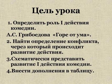 Особенности конфликта комедии горе от ума