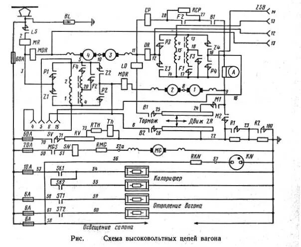 Электрическая схема трамвая т3. Схема силовой цепи моторного вагона эт2м. Электрическая схема трамвая КТМ. Схема электрическая трамвайного вагона т3.