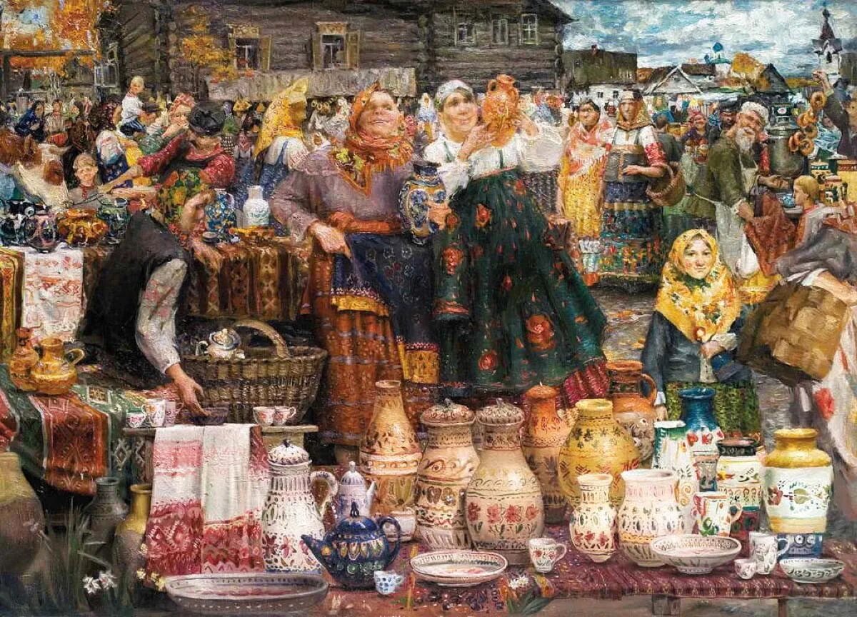 На базар ходили. Пасхальный базар в России 19 век картины художников. Ярмарка на Руси 19 века.