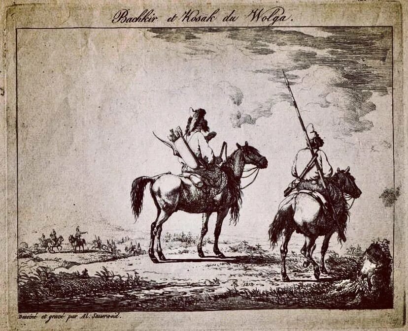 Башкир француз. Башкиры в париже 1812 картина. зауервейд (1783-1844).. башкиры на старинных гравюрах. гравюра башкиры.