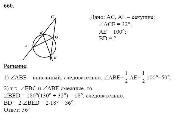 Геометрия 8 класс Атанасян номер 660. Гдз геометрия 8 класс Атанасян 660. Решение задачи 660 геометрия 8 класс Атанасян. Геометрия 8 класс номер 660