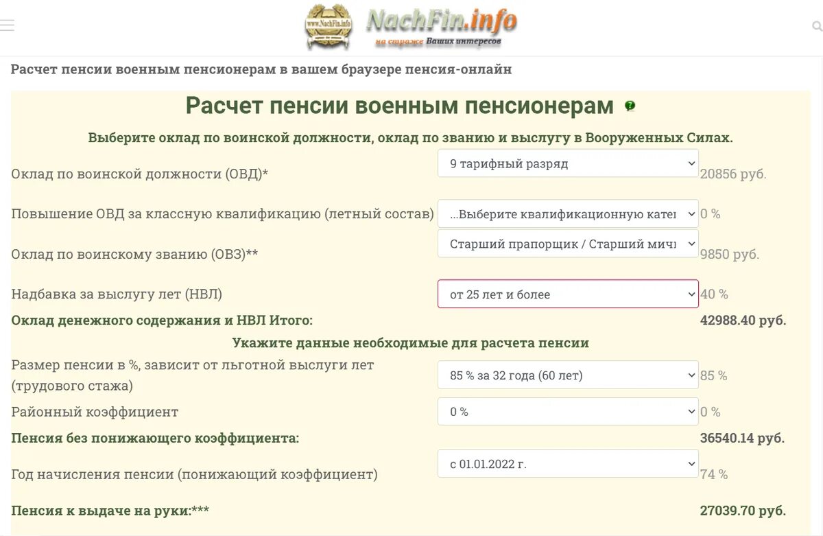 Расчётный размер пенсии военнослужащего. Расчёт пенсии военнослужащего. Как рассчитать военную пенсию. Калькулятор военной пенсии. Когда отменят понижающий коэффициент военным