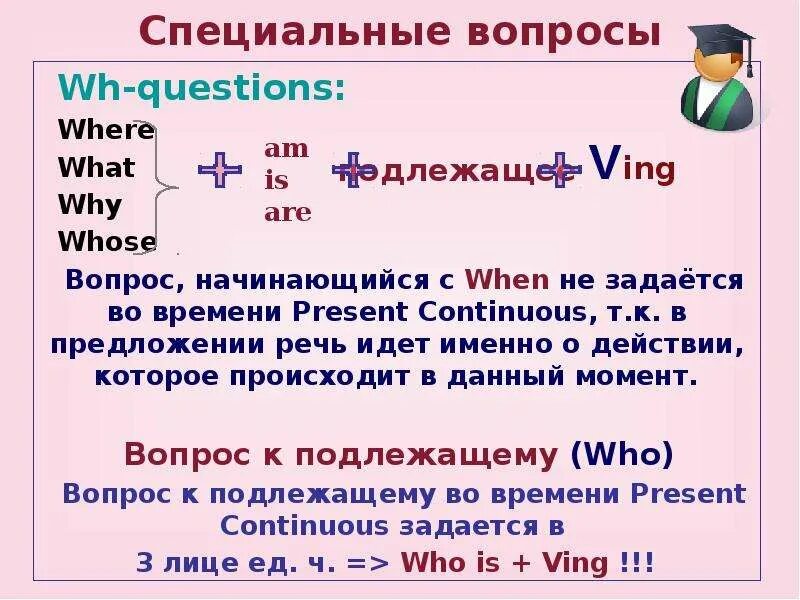 5 предложений present continuous tense. Как образовать вопросительное предложение в present Continuous. Как задать вопрос в present Continuous. Как составляется вопросительное предложение в present Continuous. Спец вопросы в present Continuous.