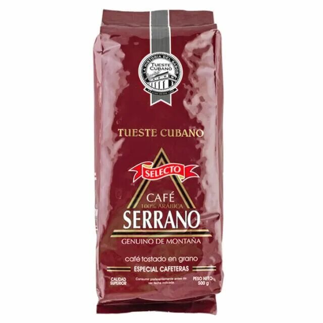 Кофе в зернах Serrano selecto. Кофе Serrano молотый 250 г. Зерновой кофе Куба (250 гр). Кофе зерно 500г.