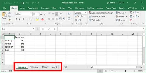 Merge data from all sheets in selected file 