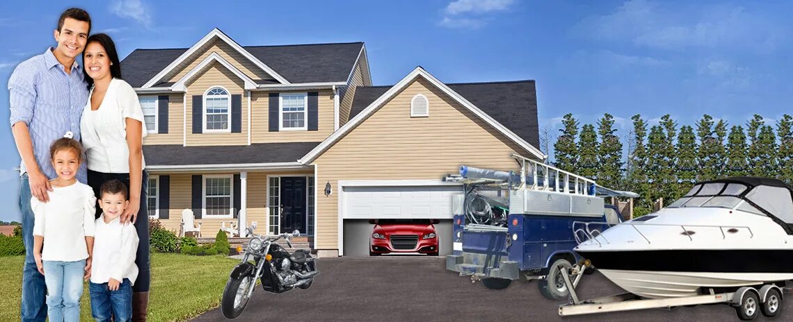 Современный гараж. Семейный автомобиль. Недвижимость и автомобиль. Коттедж с машиной. Car house.