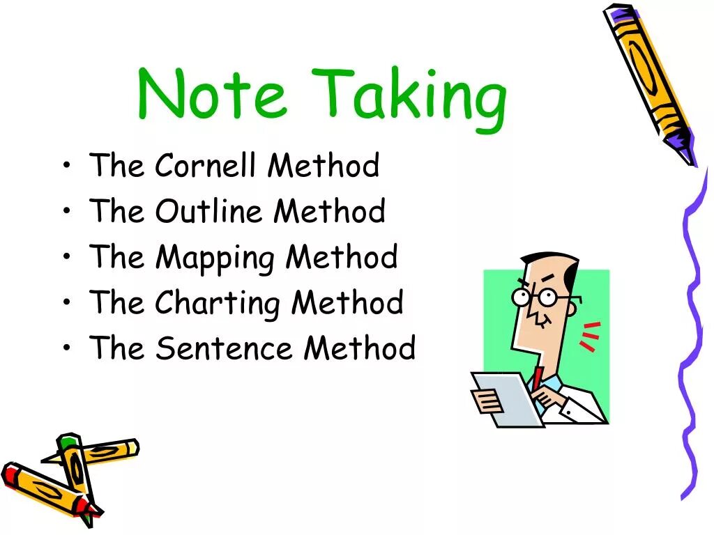Outlining method. Taking notes. sentence method note taking. note taking skill. effective note-taking methods.