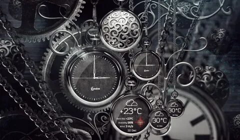 Установить тему с часами
