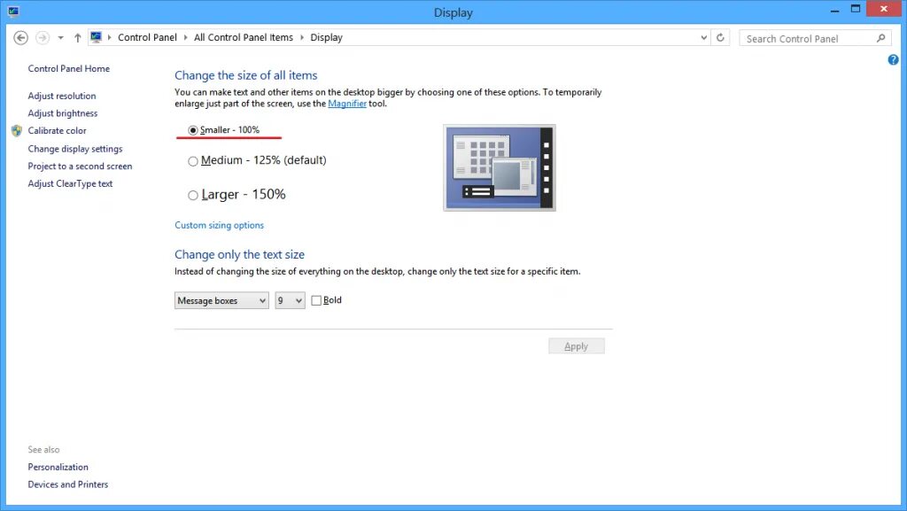 Windows разрешение монитора