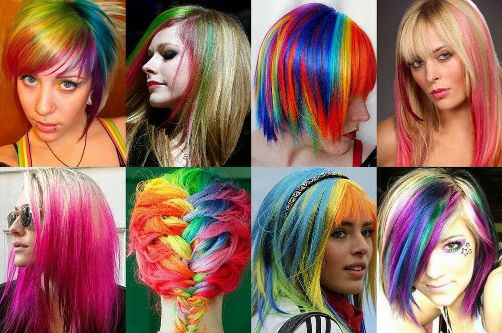 Можно сделать ярче. Цветные пряди на волосах. Цветные пряди для волос покраска. Покрашенные пряди в разные цвета. Покраска волос разными цветами прядями.