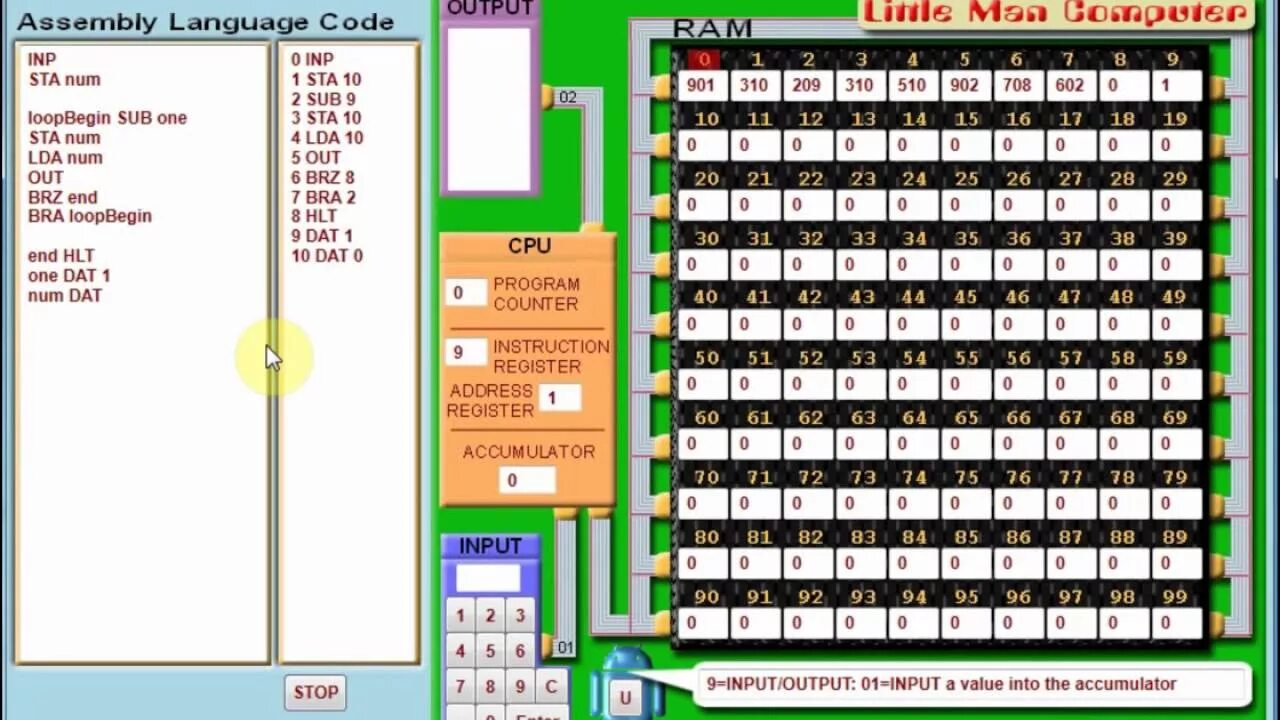 Little man game. Ассемблер язык программирования. Симулятор Assembler. Little man Computer. Loop ассемблер.