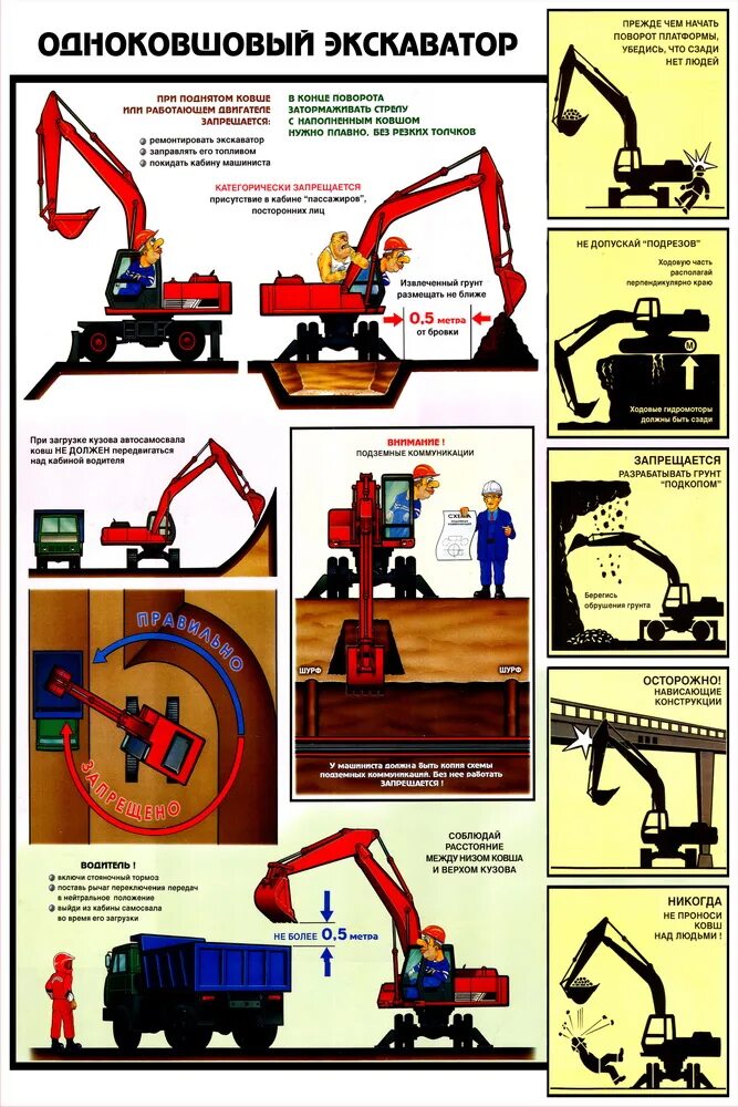 Охрана труда для машиниста экскаватора. Плакат "одноковшовый экскаватор. Безопасность земляных работ. Одноковшовый экскаватор безопасность земляных работ. Плакат земляные работы. Техника безопасности на экскаваторе.
