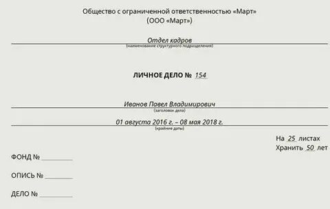Личное дело директора документы
