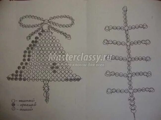 Колокольчик из бисера схема. Рождественский колокольчик из бисера схема. Новогодние колокольчики из бисера схемы. Новогодний колокольчик из бисера схема плетения.