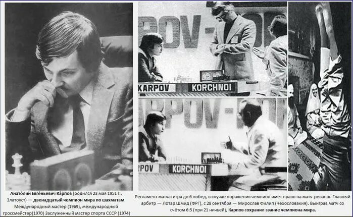 Карпов шахматист Корчной 1978.