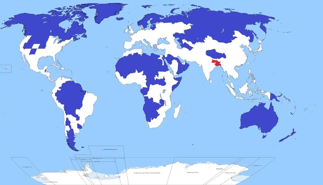 Где живут синие. Карта земли.