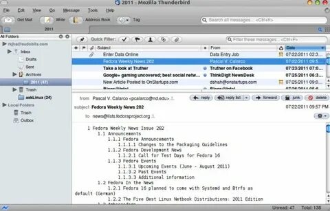 Thunderbird linux