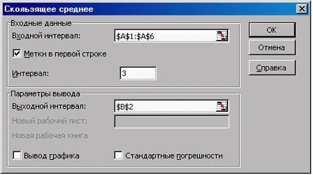 Ввод выходных. Поле ввода вагонного листа. поле ввода в диалоговом окне. выходной интервал в excel это. сглаживание данных.