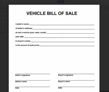 Bill of sale