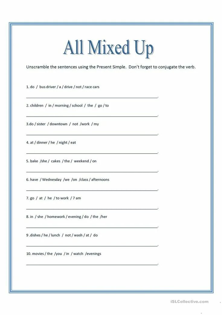 Make simple past sentences. Unscramble the sentences present simple. past simple unscramble the sentences. unscramble the sentences using the present simple. unscramble sentences worksheets.