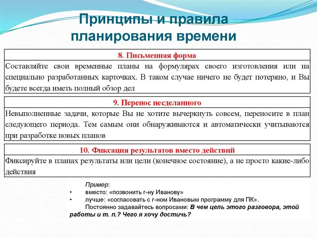 Эффективные методы планирования. Принципы планирования рабочего времени. Принципы и правила планирования времени. Принципы планирования рабочего дня. Общие принципы планирования времени.