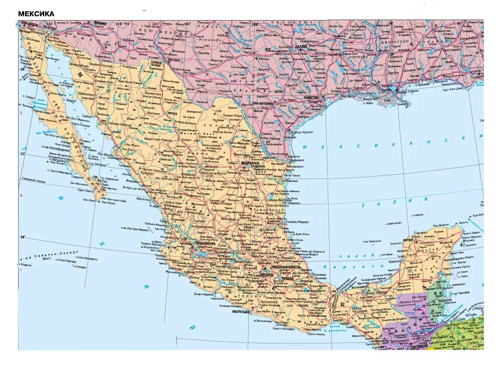На побережье мексиканского залива расположена. Карта США И Мексики. Мексика границы на карте. Штаты Мексики на карте. Мексика политическая карта.