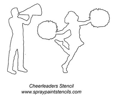 cheerleaders-stencil.gif (1200 × 995) Cheerleading, Sports Camp, Stencil Cr...