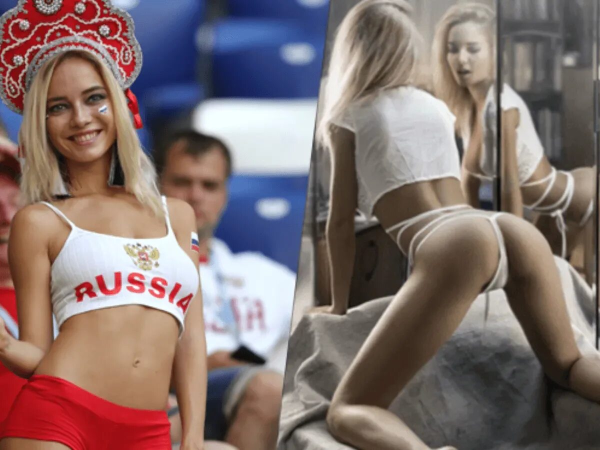 Болельщица давалка отжигает посреди поля. Болельщица давалка отжигает посреди поля
