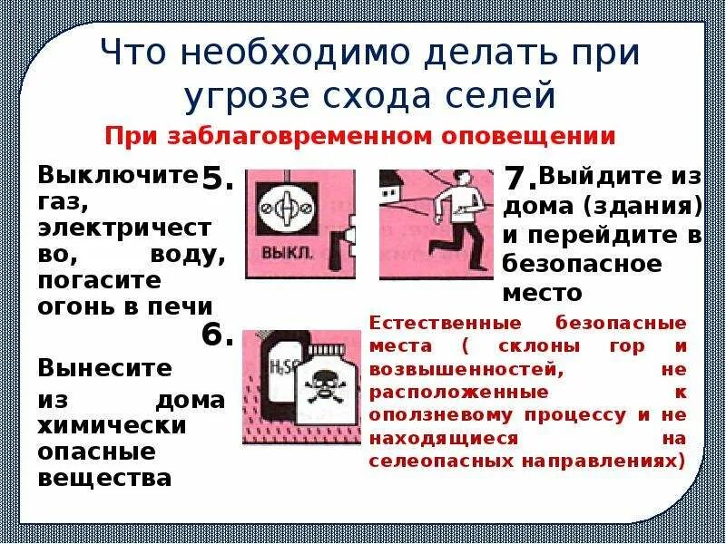 Порядок поведения при угрозе возникновения селя. Что нужно делать при гразе. что делать при селевом потоке. что нужно делать при селях. действия при сели кратко.