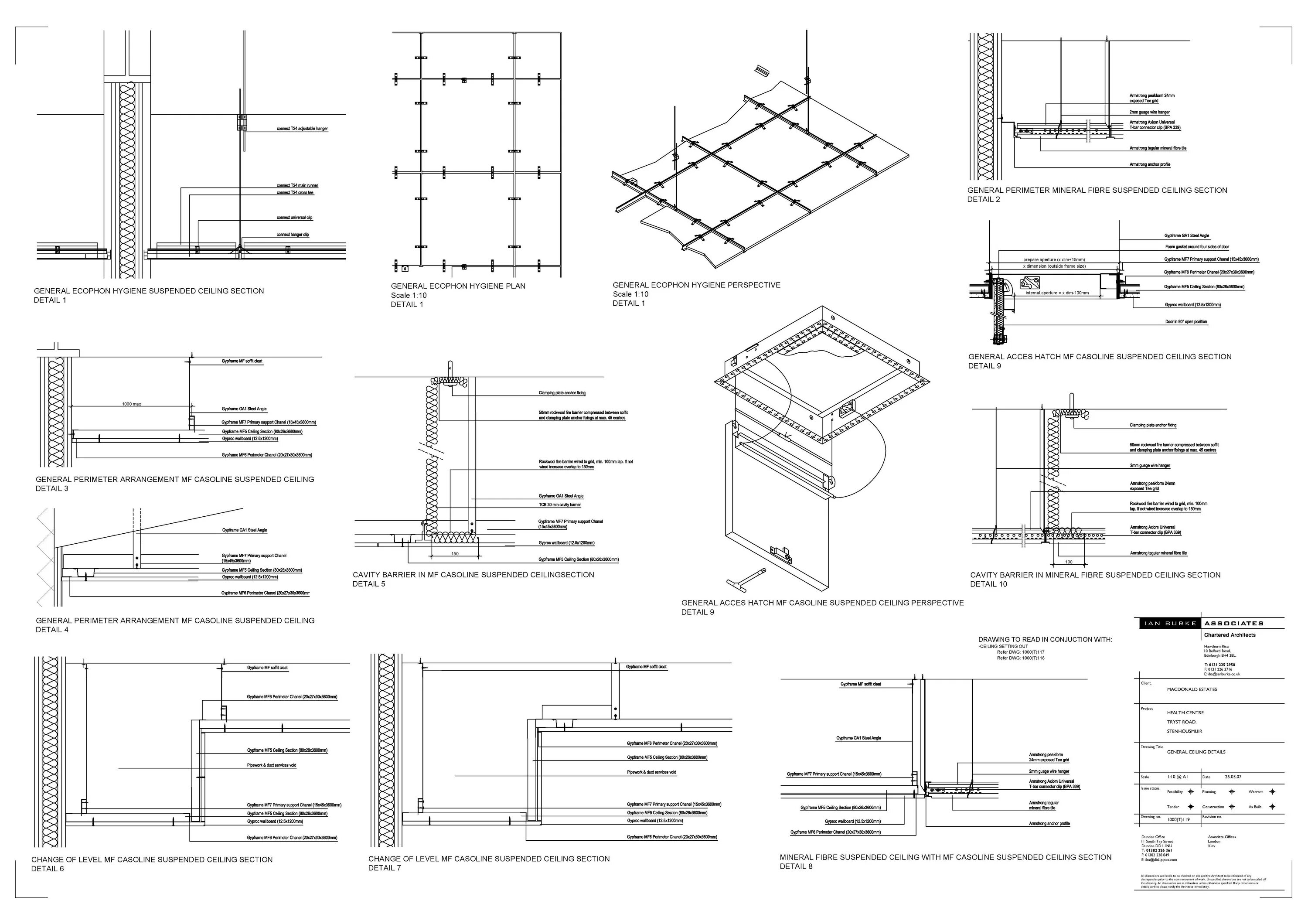 Detail pdf. Ceiling details. Купольная камера потолок Армстронг. Ceiling dwg. Suspending Ceiling 600x600mm Plan.