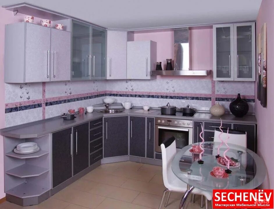 Розовая кухня: лучшие идеи оформления дизайна (54 фото) - МАЛЕНЬКАЯ КУХНЯ Interi