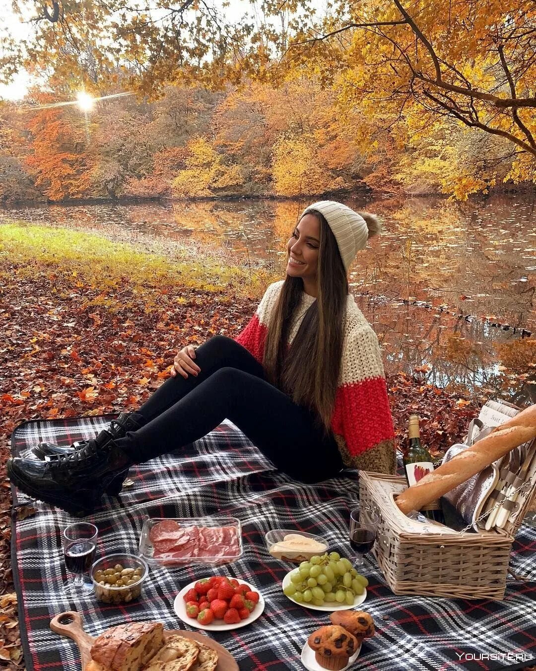 Осенняя фотосессия. Осенние фотосессии на природе. Пикник осенью. Осенний пикник на природе.
