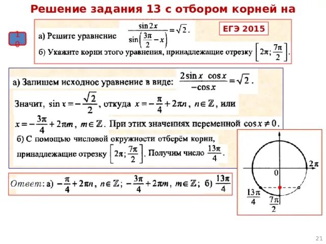 Номер 10 профиль. Алгоритм решения тригонометрических уравнений ЕГЭ. Корни тригонометрических уравнений отрицательных.