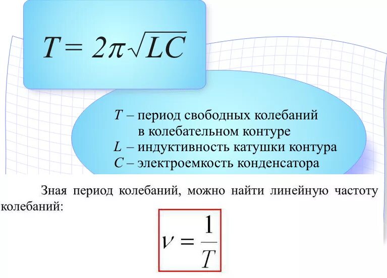 От чего зависит период колебаний в контуре. Индуктивность катушки формула емкость и период. Частота катушки индуктивности формула. Частота колебаний в контуре формула. Индуктивность катушки формула через частоту.