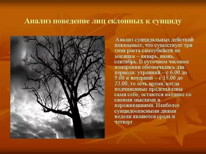 Анализ суицидального поведения. Поведение лиц предрасположенных к суициду. Нравственные проблемы суицида.