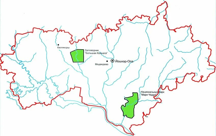 Национальные парки на контурной карте. Заповедник большая Кокшага на карте Марий Эл. Заповедник большая Кокшага Республики Марий Эл. Большая Кокшага, государственный природный заповедник на карте. Заповедник большая Кокшага Республики Марий Эл на карте.