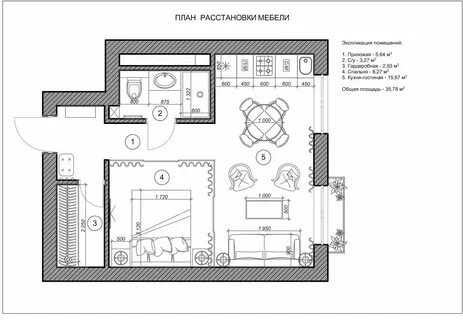 Чертежи кухонь гостиных