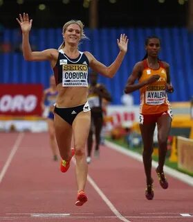 Emma Coburn in 9:50.67 after Ayalew tripped off the last barrier (c) Getty Images...