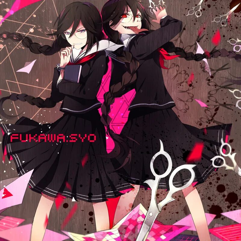 Аниме девушки с раздвоением личности. Токийский гуль канеки кен. Персонажи с раздвоением личности. Danganronpa 1 фукава. Канеки кен 2 личность.