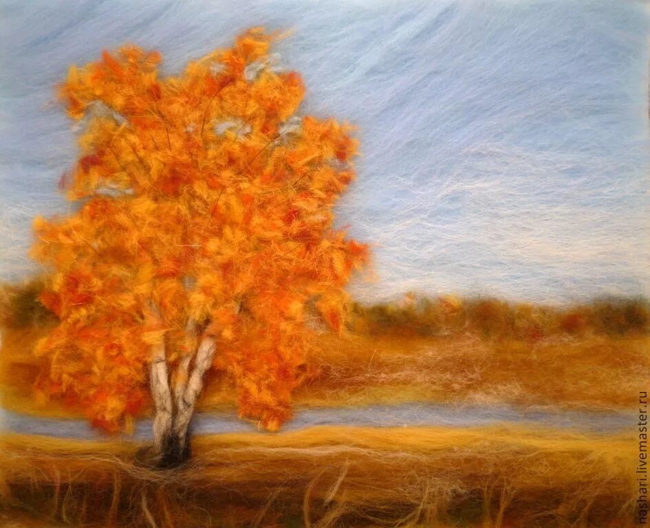 Картины из шерсти. Картины из шерсти. Осенний пейзаж шерстью. Осенний пейзаж шерстью. Осенние пейзажи из шерсти.