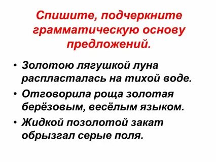 Подчеркните грамматические основы в выделенных предложениях