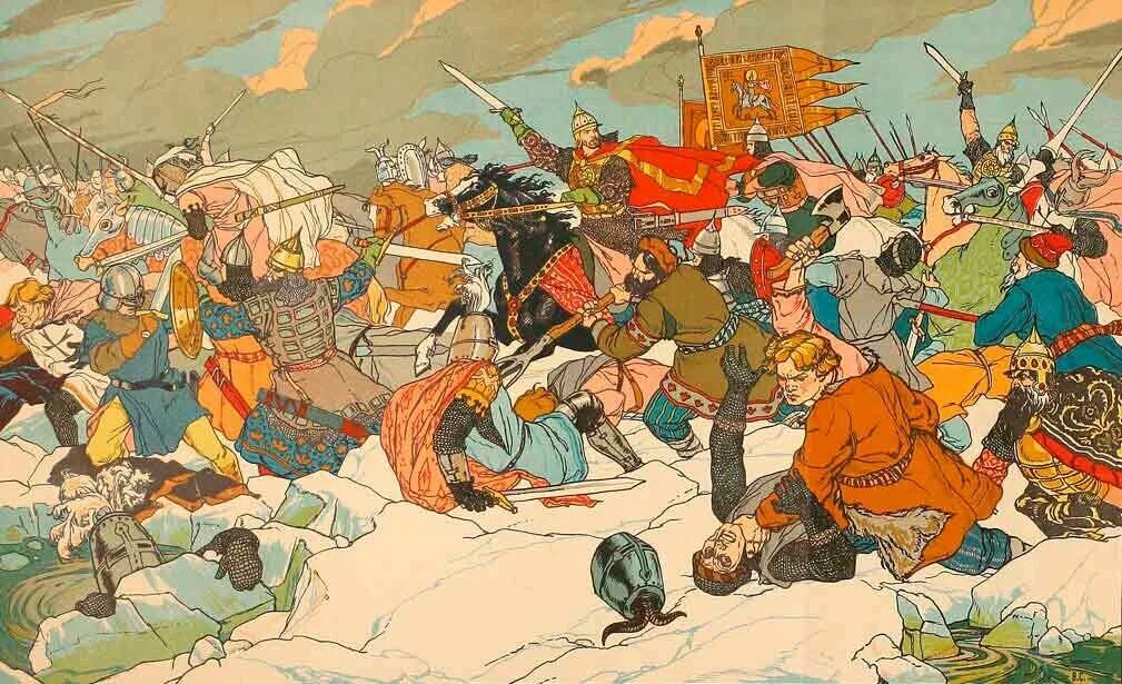 Кто пришел в новую битву. Битва Ледовое побоище 1242. Ледовое побоище 1242 Маторин.