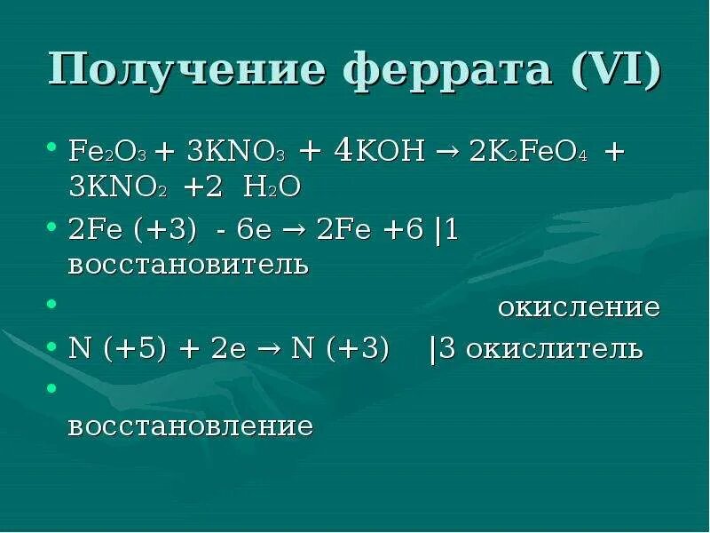 Кон feo. Получение ферратов. Феррат натрия получение. Синтез феррата калия. K2feo4 получение.