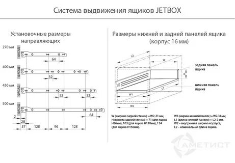 Схема монтажа направляющих