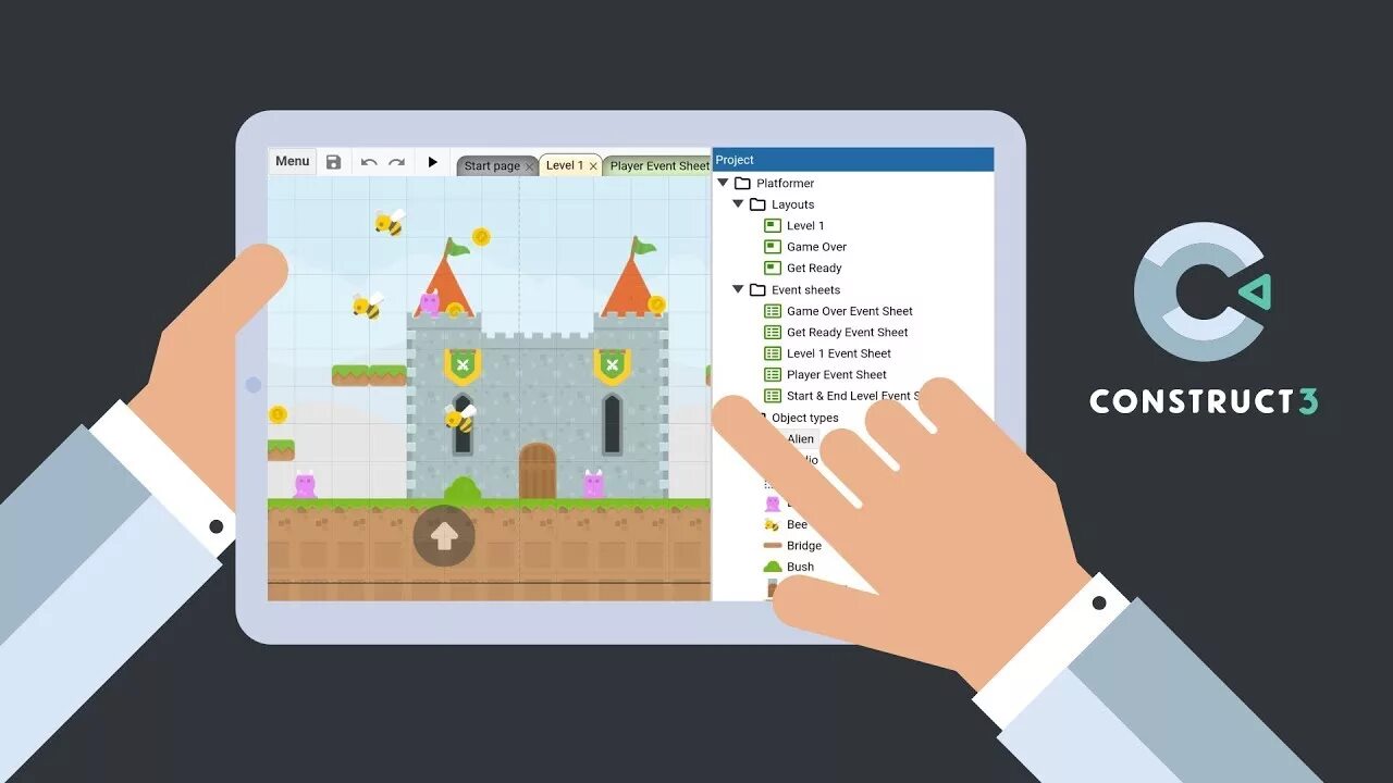Https construct net. Движок Construct 3. Construct разработка игр. Платформы для создания игр. Construct проекты.
