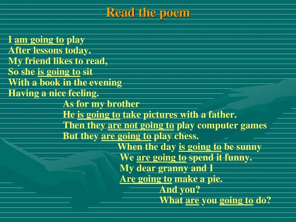 You going to go out this evening. Be going to стихотворение. стишок на be going to. read poems. стихотворение to be.