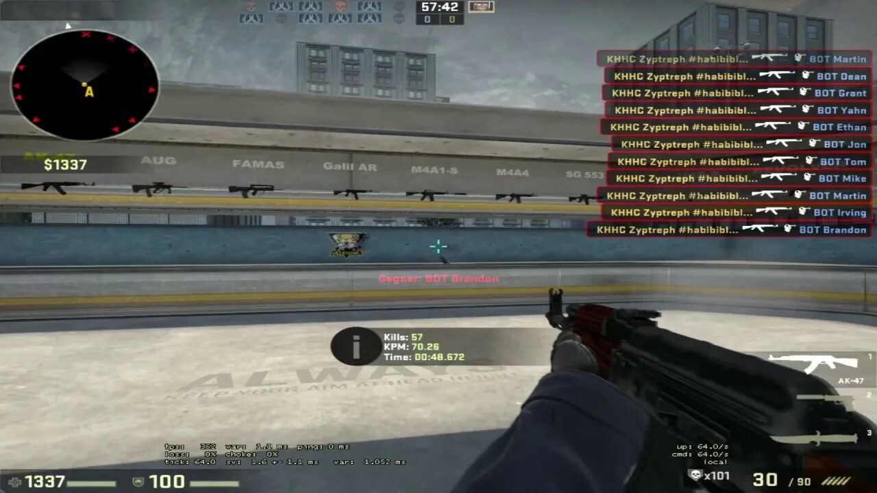Aim botz training. Рекорд aim botz. 1000 килов. карта aimbot. 1000 ботов кс го на аим бот.